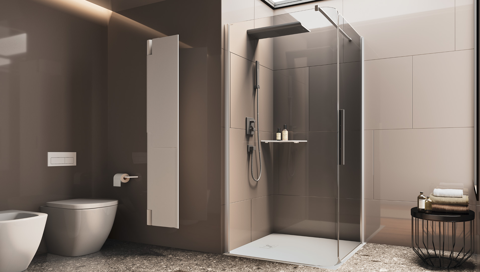 bobox cabina doccia di design ad angolo con anta battente
