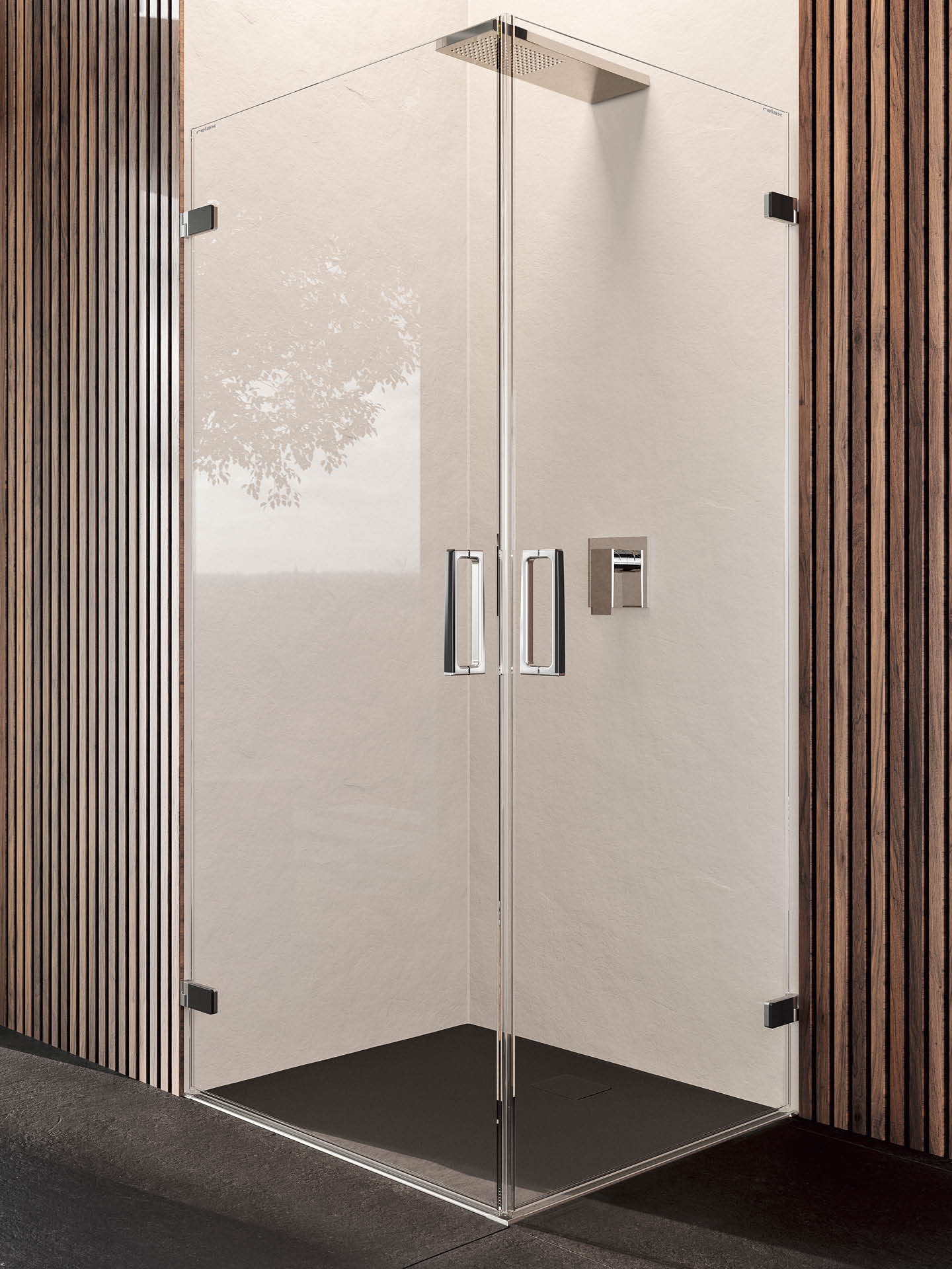 Glass shower cubicle - COVER AC - Relax srl - with pivot door