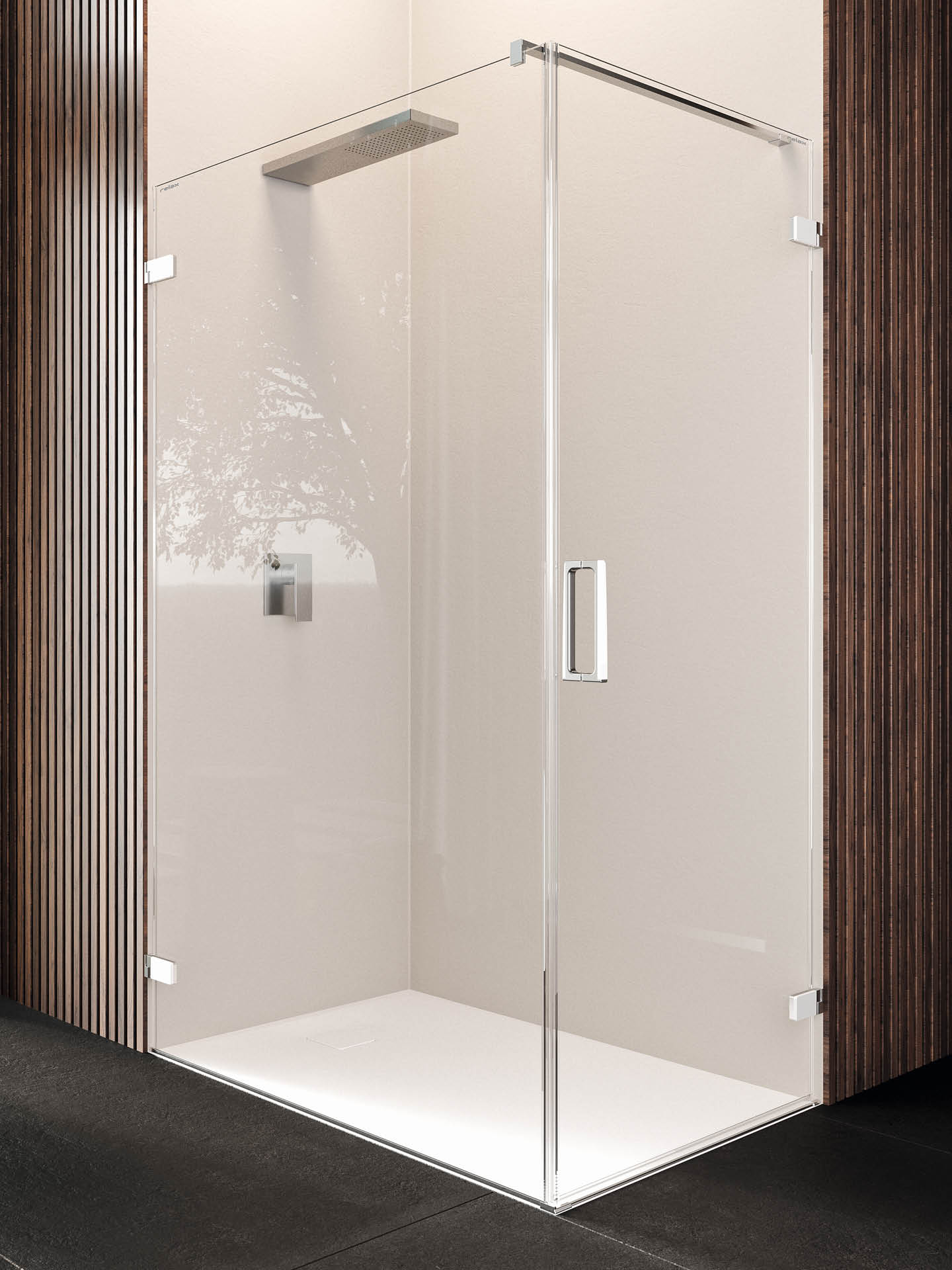 Glass shower cubicle - COVER AC - Relax srl - with pivot door / for alcoves  / clear glass