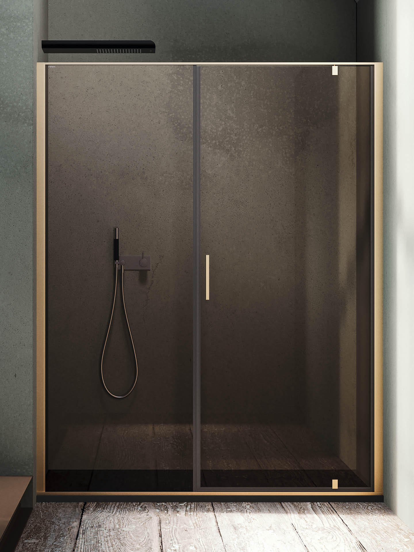 kubik pl cabina doccia di design in nicchia con anta pivotante