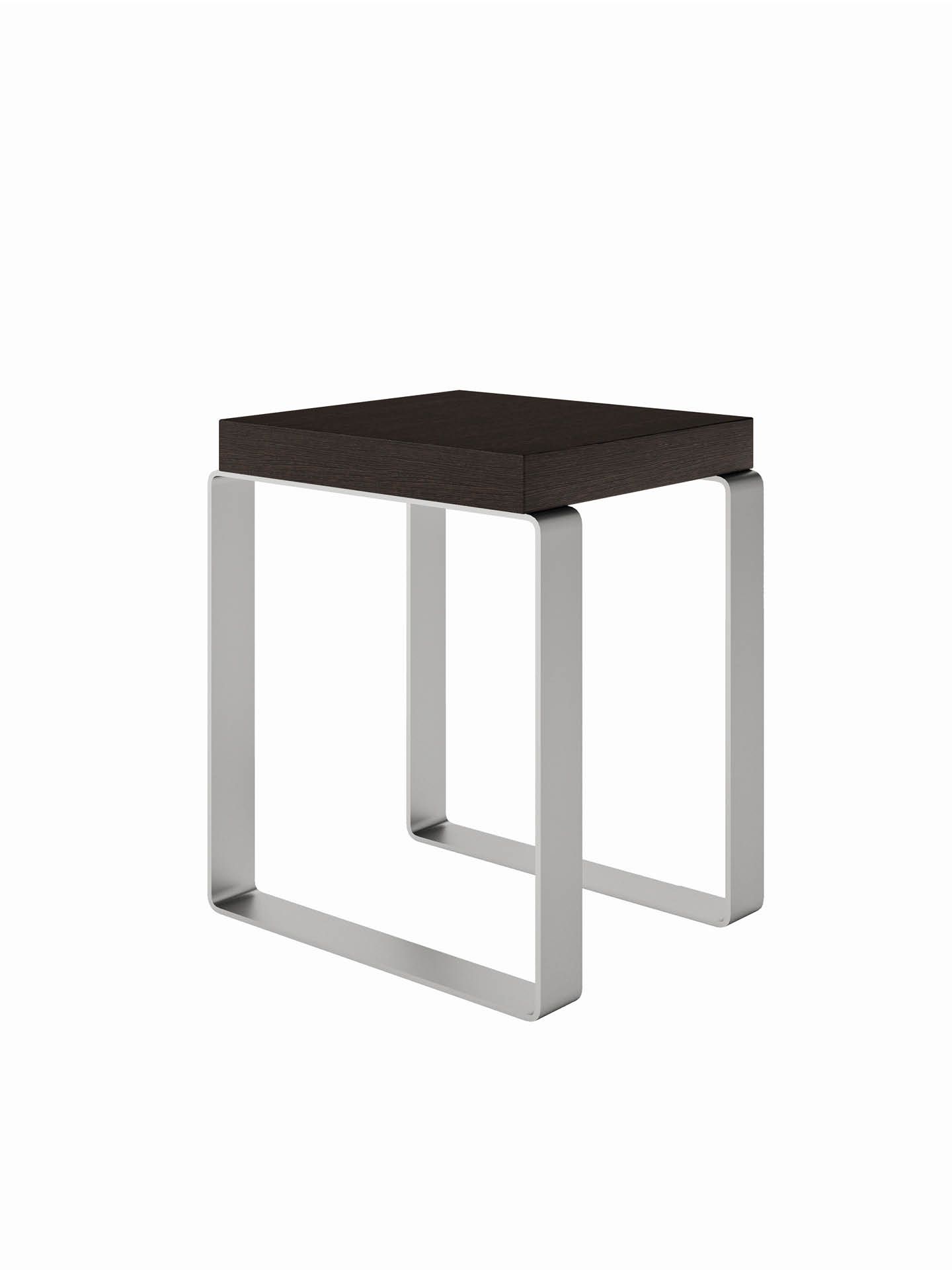 Tabouret Rectangulaire Chromé et Blanc pour Salle de Bain