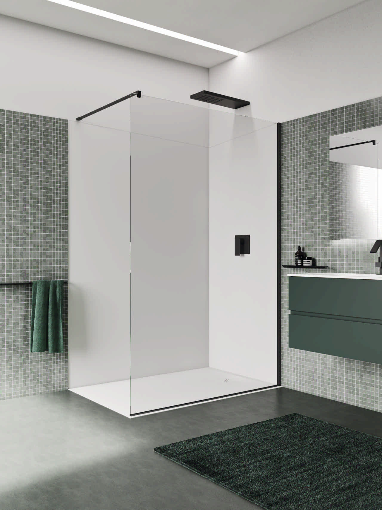 cabina doccia walk-in colore nero