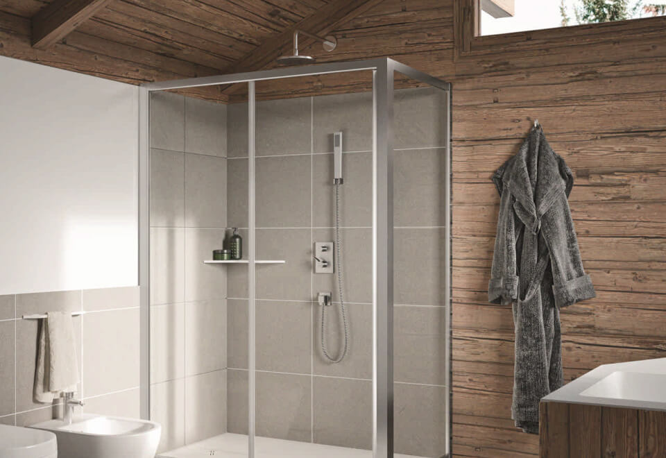 cabina doccia in bagno di montagna lyra sc1+f