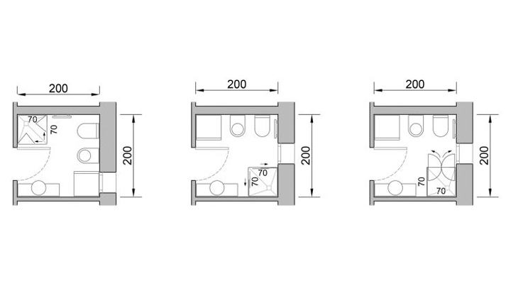 Box doccia 70x70 possibili configurazioni