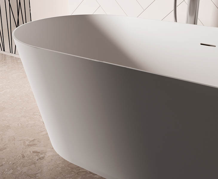 Lilium white freestanding bathtub detail