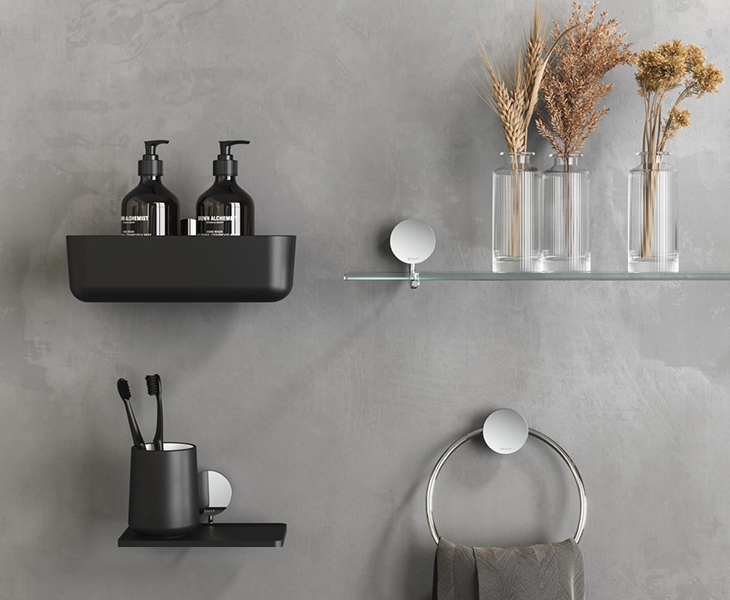 Wall mounted bathroom accessories