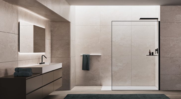 Wall A shower enclosure 6 mm thick glass